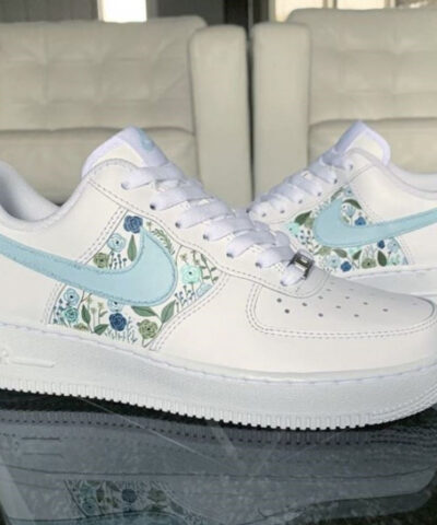 BLUE FLOWERS CUSTOM SNEAKERS AIR FORCE 1